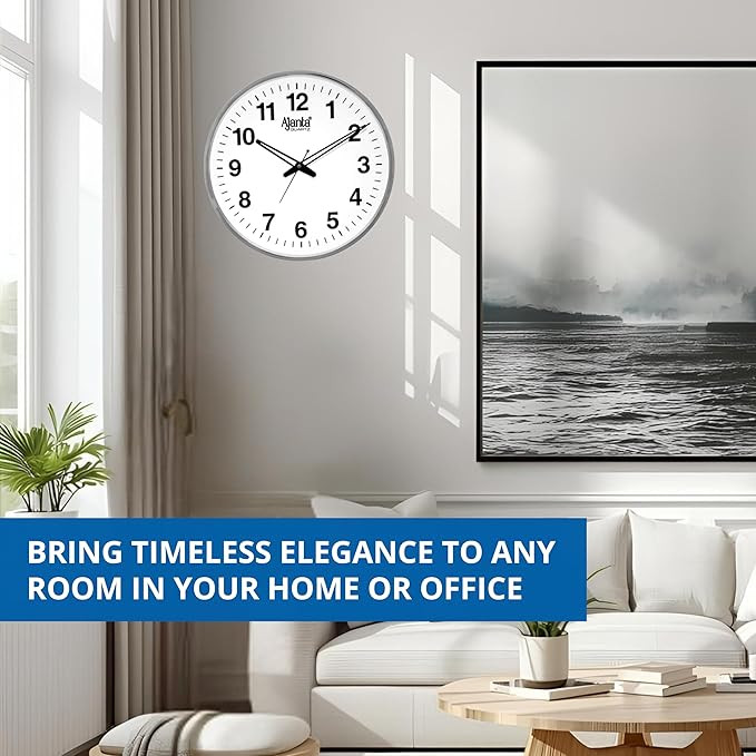 Ajanta Quartz Ajanta Abstract Quartz Analog Wall Clock(32 Cm X 32 Cm X 3.5 Cm,White)