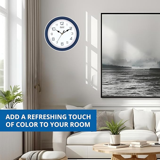 Ajanta AQ-2147 Quartz Glass Abstract Blue Office Clock (210 x 42 x 211 mm