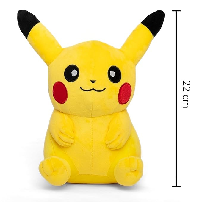 Mirada Pokémon Pikachu Soft Plush Toy – 22cm | Official Licensed Stuffed for Kids, Boys & Girls | Super Soft Cuddly Character Toy for Fans | Ideal for Birthday Gifts/Christmas/Diwali