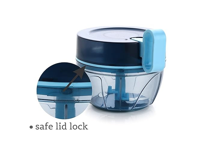 500 ml Vegetable Chopper – Manual Food Chopper for Vegetables & Fruits | Pull String Kitchen Chopper with 500 ml Capacity, Easy to Use & Clean