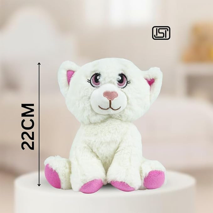 Mini Adorable Cat Soft Toy 22 cm – Extra Soft, Cute, Cuddly Plush Kitten for Kids – Perfect for Hugging, Playtime, Comfort, and Gifting for Children, Boys, and Girls — White