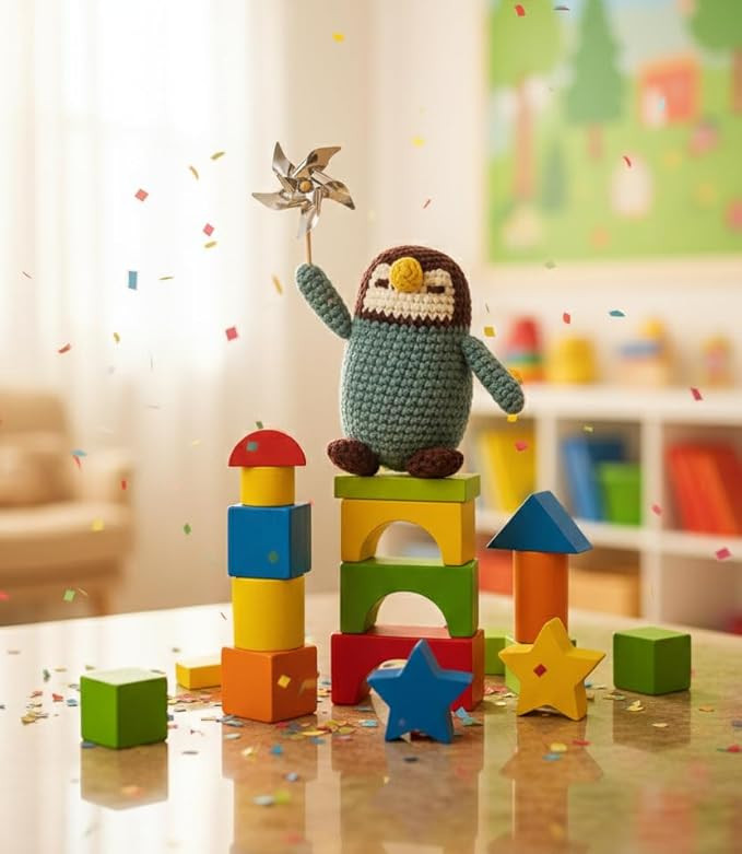 Handmade Crochet Penguin Plush Toy – Soft Amigurumi Stuffed Animal Gift for Kids & Adults – Cute Penguin Decor - 10 cm