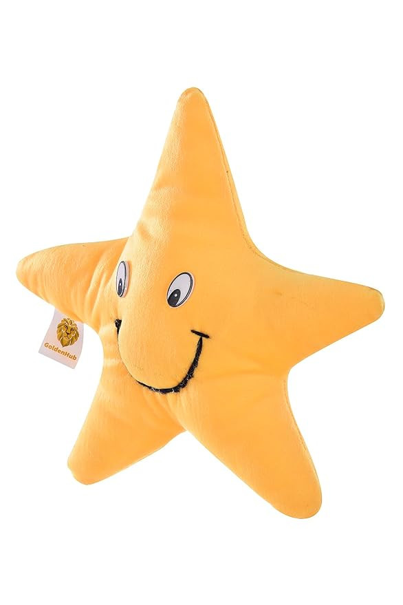 Polyester Golden Hub Yellow Teddy Star Fish Medium 25 Cm Cute, Plush/Soft Toy for Boys, Girls and Kids, Super-Soft, Safe, Great Birthday Gift (25 Cm_Yellow)