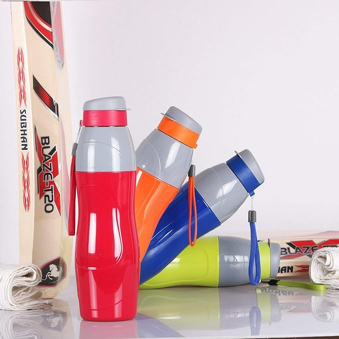 CELLO Puro Sports 900 Inner Steel Insulated Water Bottle Set of 2, (720 ml x 2), Assorted | ISI Certified, Leakproof Easy to Open Flip Top Cap | Hot and Cold Bottle For Kids School, Office & Travel
