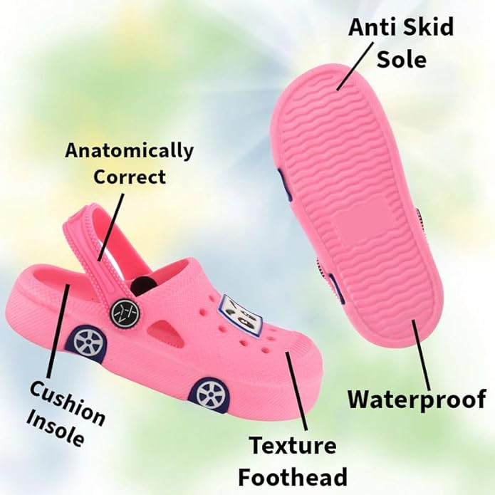 ONFEET Eva Flipflops for Kids, Car Design Kids Flip Flops for Boys and Girls for Dailyuse