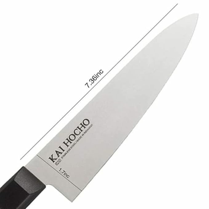 Kai Gift Box Hocho Premium Chef Knife 7.36 Inc. Blade, Black, Stainless Steel Knife.