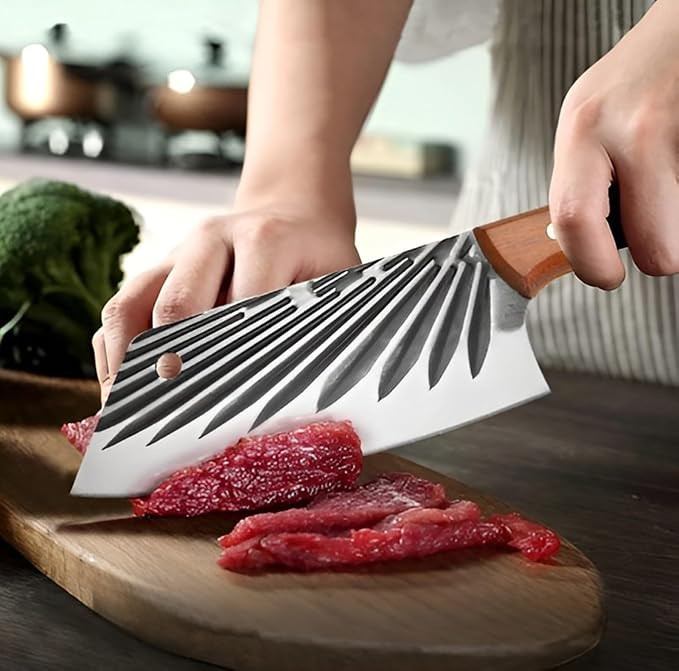 Professional Stainless Steel Kitchen Knife | Ultra Sharp Chef’s Clever Knife for Vegetables, Fruits & Meat | Ergonomic Wooden Handle | Multipurpose Cutting & Chopping Knife (1 Pc)