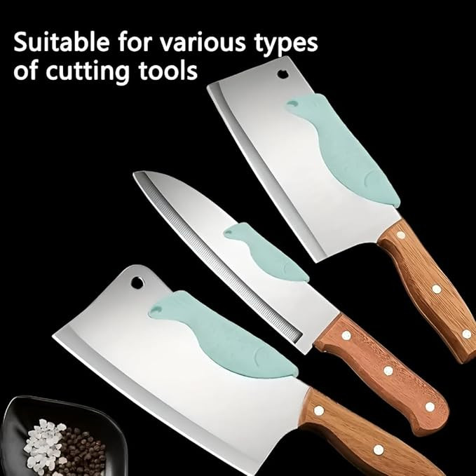 1Pcs Silicone Knife Guard Silicone Kitchen Knife Back Protector Cover Thickened Universal Hand Guard, Anti-wear and Cut Hands Artifact, Bone Chopping Hammer Protection