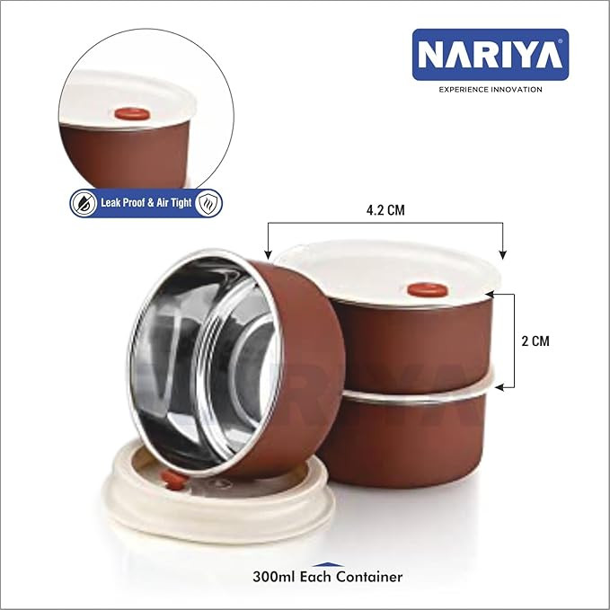 Stainless Steel Lunch Box with Casserole 3 Stainless Steel Containers for Tiffin Box with Plastic Bottle and Spoon Set for Everyday Use at Office, College,School (1750 Ml, Grey)