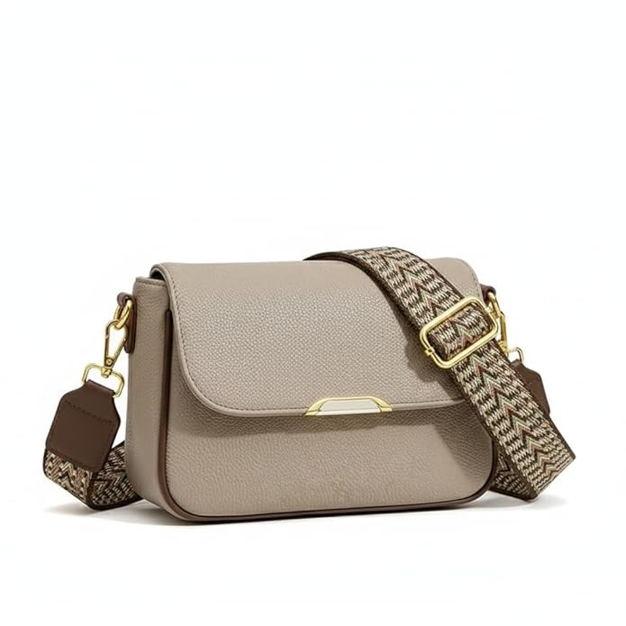 Travel Crossbody Crescent Bags for Women Over Shoulder Purse with Zipper | Leather Sling Bag for Girls | Small Pebble Flap Purse with Wide Adjustable Strap