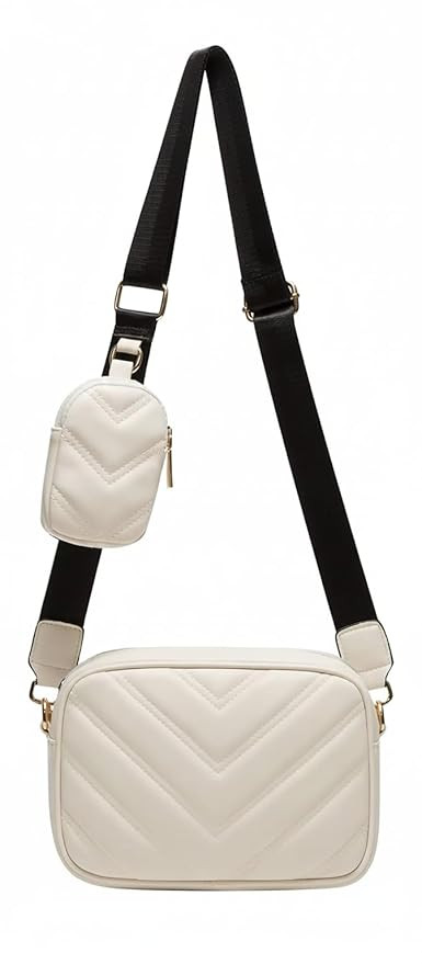 ADISA Women's Girls Cross Body Sling Messenger Bag with Pouch (SL8127_Off White)