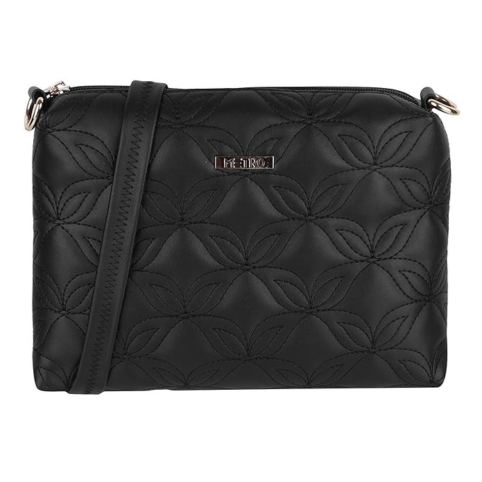 Metro Faux Leather Premium Zipper Casual Sling Bag For Women