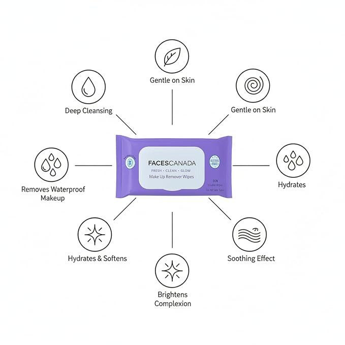 FACES Fresh Clean Glow Makeup Remover Wipes (30 Count)