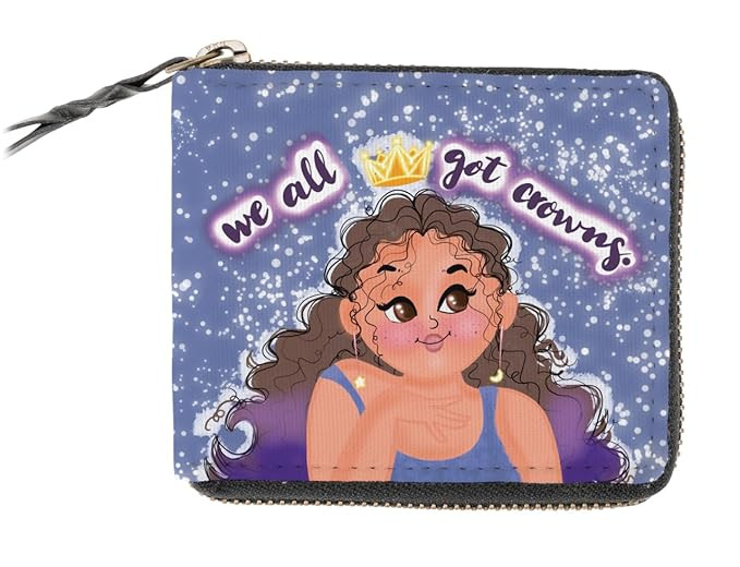 Kalankit Wallet for Women | Compact Vegan Leather Ladies Purse, Slim and Easy to Fit in Pocket with Card Slots, Cash & Coin Pocket | Small Bi-Fold Zip Wallets for Woman | Crowned in Confidence