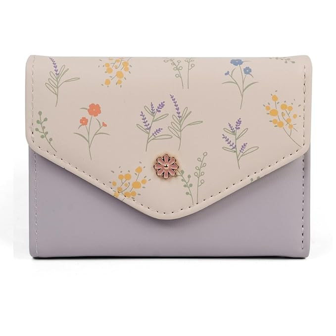 INOVERA (LABEL) Stylish Tri-Fold Wallet for Women & Girls - Faux Leather Mini Hand Purse - Cash, Coin & Cards Holder Wallets (Pink)