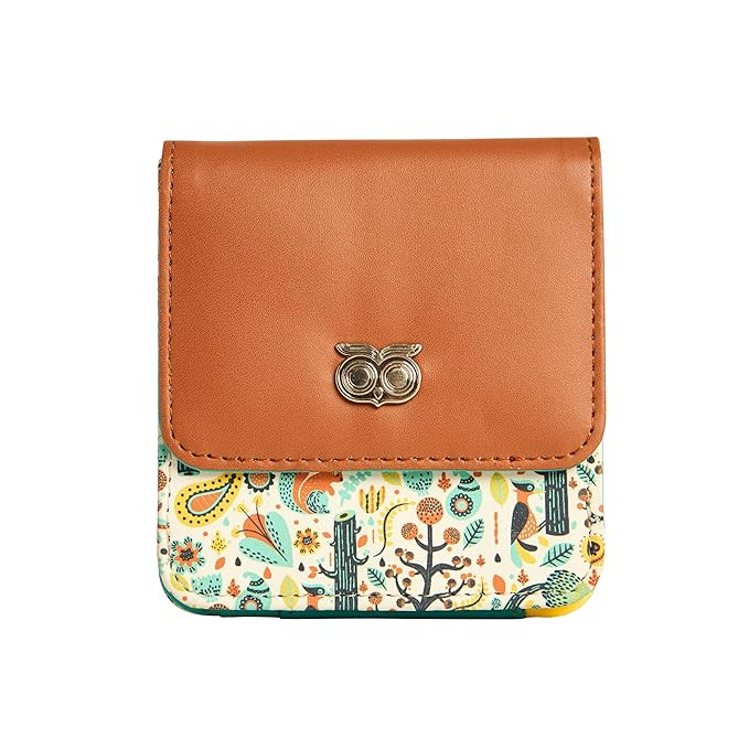 Chumbak Women’s Wallet – Magical Jungle Collection, Vegan Leather Square Mini Wallet with Zipper Closure, Pocket-Friendly Purse with Card Slots – White