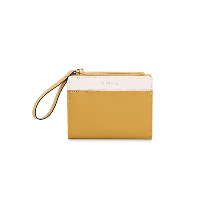 Fastrack Faux Leather Women Colour Blocked Wallet with Wristlet
