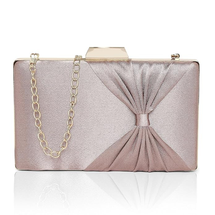 Lavie Women's Bow Frame Clutch Bags | Detachable Chain Sling Strap | Ladies Purse Wallet