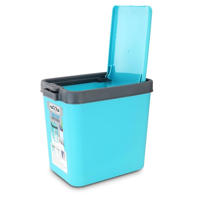 faas Plastic Mini Waste Bin Desktop Garbage Basket Home Table Trash Can Dustbin Open-Top For Office Home Work Place (Size/inches 5.3 5.7 2L Multicolor)