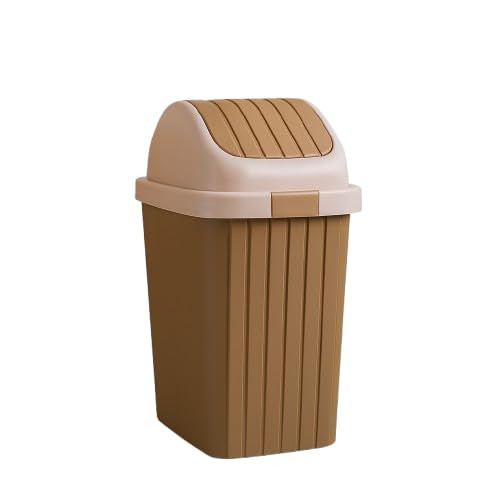AJS Multicolor Plastic Trash Can with Swing Lid - Durable, Odor-Free, Easy to Clean Dustbin for Home & Office Use
