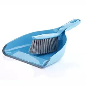 Sparkmate by Crystal Plastic Premium Dust Pan with Brush, Blue
