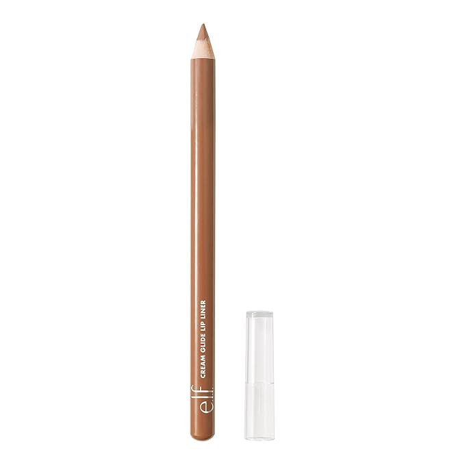 e.l.f. Cream Glide Lip Liner, Highly-Pigmented Pencil For Shaping & Sculpting Lips, Semi-Matte Finish, Vegan & Cruelty-Free, Baddest Beige