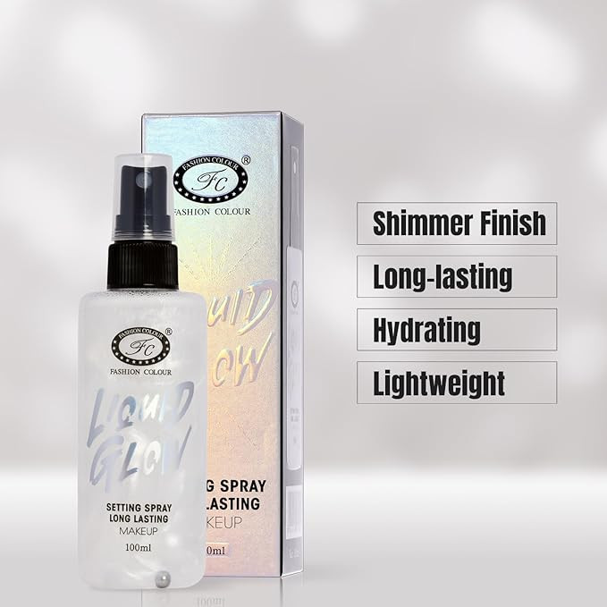 Fashion Colour Liquid Glow Setting Spray For Makeup Long Lasting | Radiant Finish | All-Day Long-Lasting for All Skin Types | Travel Size (PEARL, 100ml)
