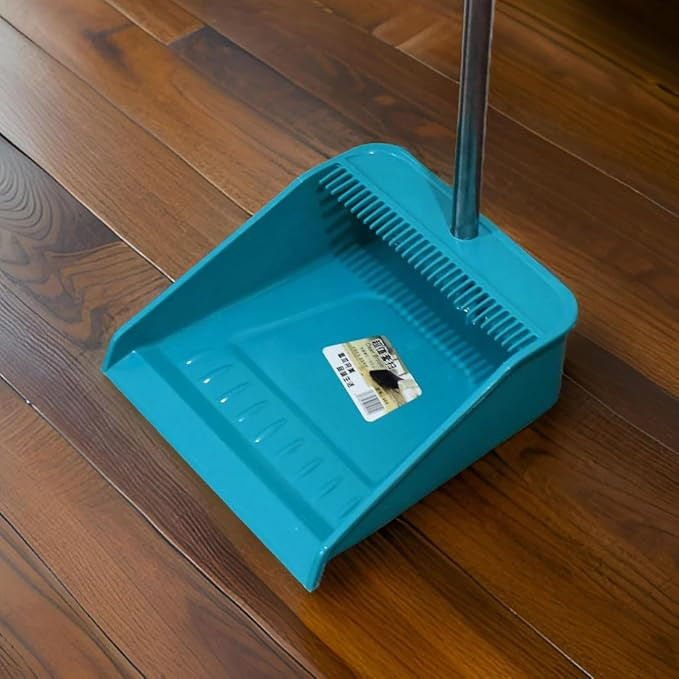 Long Handle Dustpan and Brush Set | 2-Piece Sweeping Cleaning Combo for Home, Office Floor Cleaning | Durable Jala Brush with Dustpan | Easy Grip Ergonomic Design Compact Storage