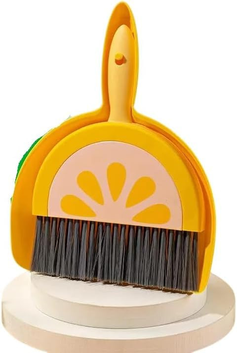 1pc Small Broom and Dustpan Set for Home, Mini Clean Brush with Dust Pans Cute Hand Broom Dust Pan with Hanger Hole, Small Cleaning Brush Set for Desktop Computer Table Keyboard