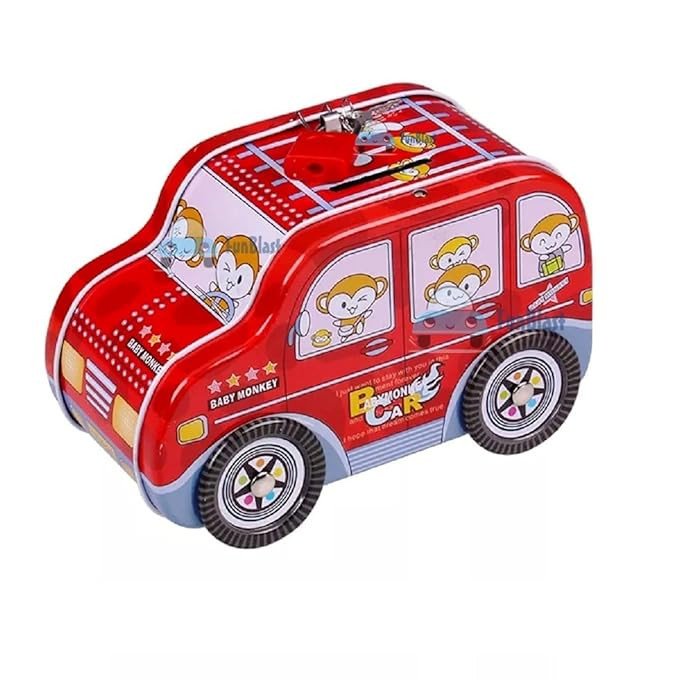 FunBlast Piggy Bank - Car Shaped Coin Box with Moving Wheel for Children, Piggy Bank for Kids, Coin Box for Kid, Money Bank for Kids, Birthday Return Gifts for Kid (Multicolor)