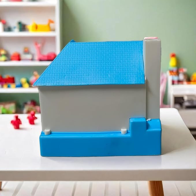 Puppy House Dog Coin Stealing Piggy Bank for Kids - Adorable and Durable Money Bank | Educational, Fun, and Safe Collecting Toy | Perfect for Gifting Unisex Kids (Blue - White)