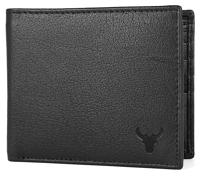 NAPA HIDE Leather Wallet for Men I Handcrafted I Credit/Debit Card Slots I 2 Currency Compartments I 2 Secret Compartments (Black)
