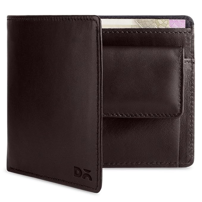 DailyObjects Classic Bifold Wallet for Men | Genuine Leather Material | Holds up to 8 Credit/Debit/ATM Cards | Slim & Easy to Fit | Coin Pocket with Button Closure | Handcrafted Money Purse