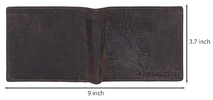 Eagle Crest Harpy Vintage Brown, Embossed Leather Wallet for Men