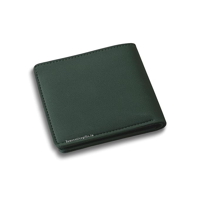 Men’s Personalized Wallet I Stylish Vegan Leather Slim Purse with Name & Charm I Customized Unique Gift for Birthday Anniversary Men Boy Love Husband Employees Clients (Olive)